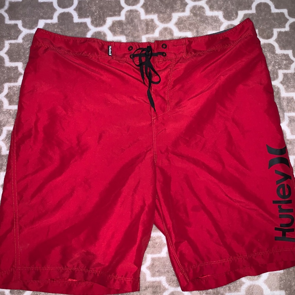 Men’s Red Hurley Swimming Trunks